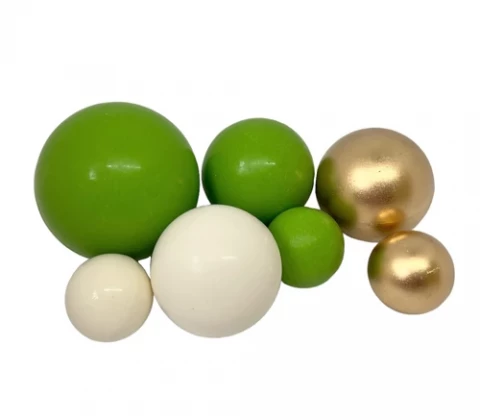 Шоколадные сферы Зелено-бело-золотые (7шт)
