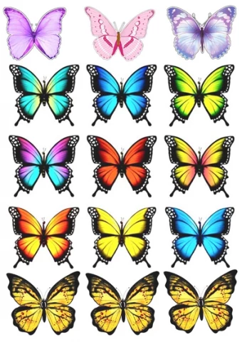 Вафельная картинка "Бабочки №9"