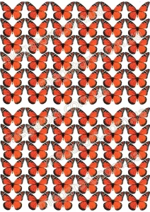 Вафельная картинка "Бабочки красные №39"