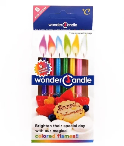 Набор свечек для торта с цветными огоньками 6шт