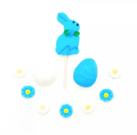 Набор пасхальный “Яйца и зайчик” голубой