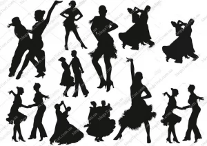 Вафельна картинка для топерів та пряників Силуети Танці
