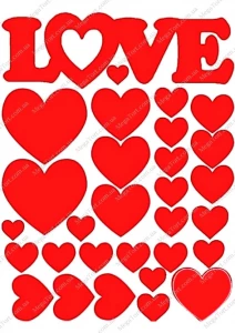 Вафельная картинка "Love сердечка"