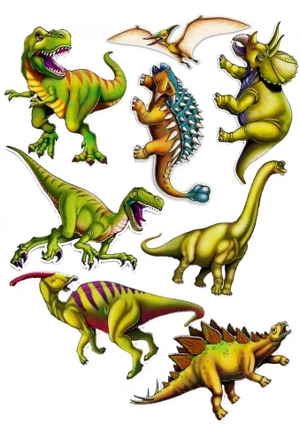 Вафельная картинка для топперов и пряников Невероятные динозавры
